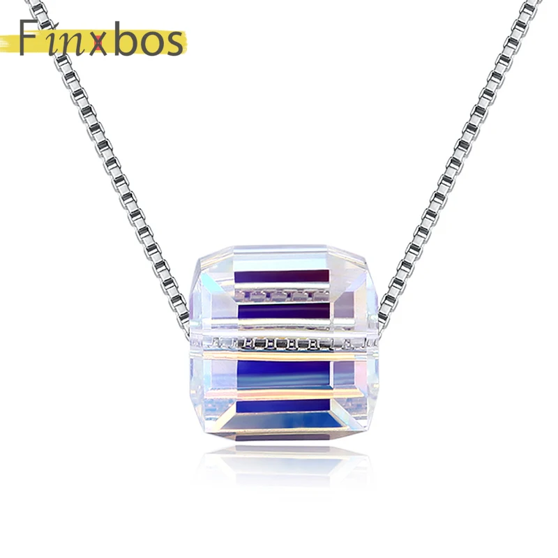 Finxbos S925 ожерелье из стерлингового серебра с сахарным хрусталем для