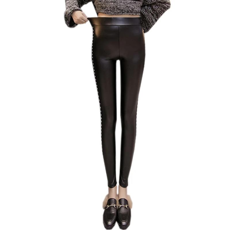 Женские бархатные брюки толстые зимние облегающие карандаш из искусственной