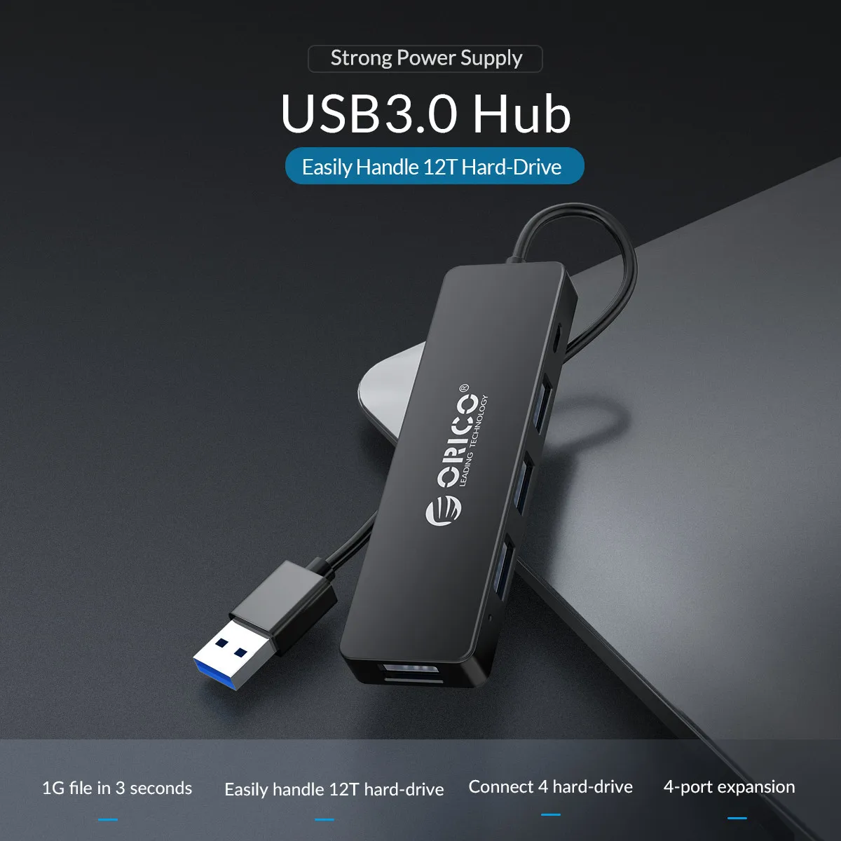 ORICO USB3.0 концентратор 5 Гбит/с 4 порта Мульти USB разветвитель OTG адаптер с интерфейсом питания для ПК MacBook ноутбук планшет компьютер