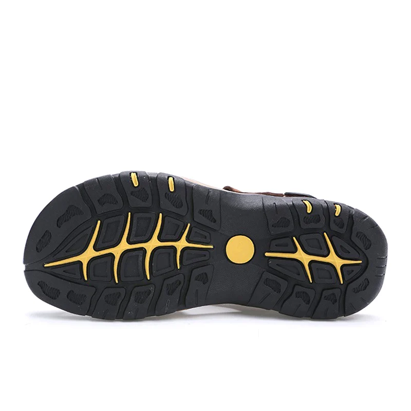 Мужские летние сандалии COSIDRAM пляжная обувь из натуральной кожи с мягкой подошвой