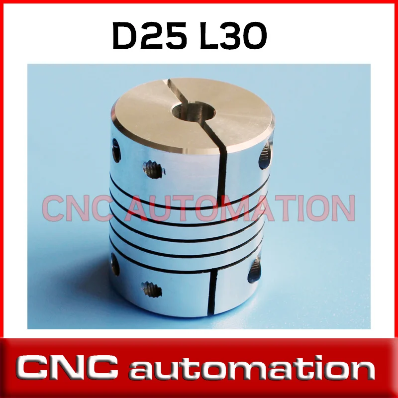 2 шт. алюминиевые гибкие муфты для шагового двигателя CNC D25 L30 5 6 35 8 10 12 7 мм 1/2 дюйма