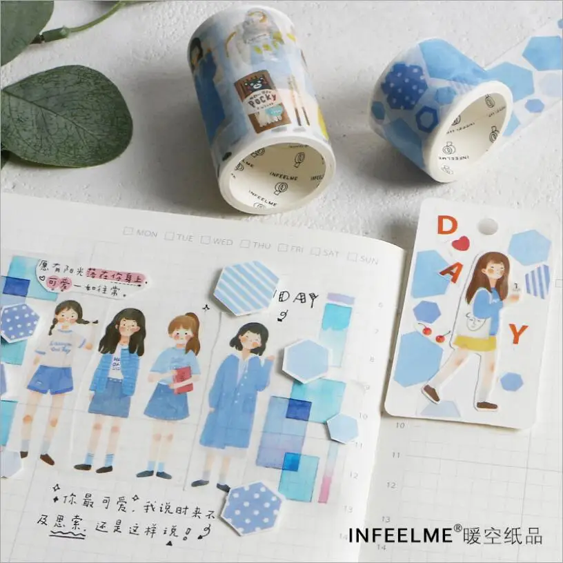 6 шт./упак. набор декоративного скотча Васи для дневника девочек &quotхорошая