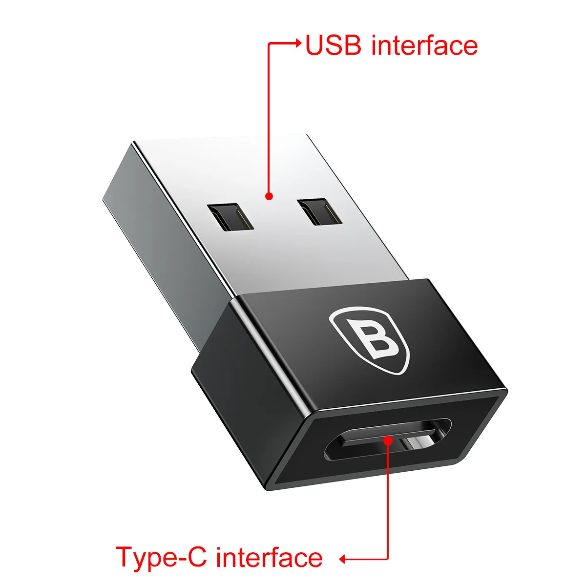 Black Baseus USB штекер для type C Женский OTG адаптер USB C конвертер для Xiaomi Nexus 5x6 p Oneplus 3 2 Macbook usb type-C кабель адаптер - Цвет: Black