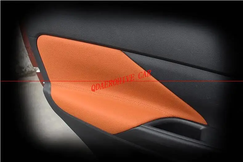 

QDAEROHIVE Car Styling door's Armrest panel cover decoration Trim leather skin front and rear for Mitsubishi Outlander 2013-2017