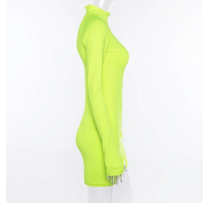 Женское повседневное мини-платье черного цвета на молнии для фитнеса уличная