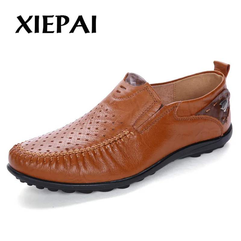 2019 2 Styles Spring Summer Footwear Men Leather Casual Shoes Big Size 39-47 Brand Fashion Man Slip-on Loafers Moccasins | Обувь
