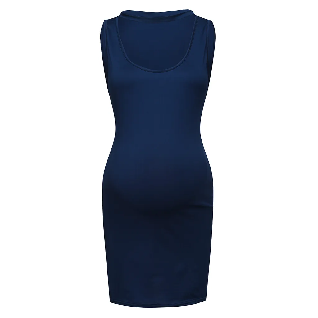 Женские платья для беременных летнее Повседневное платье без рукавов Одежда