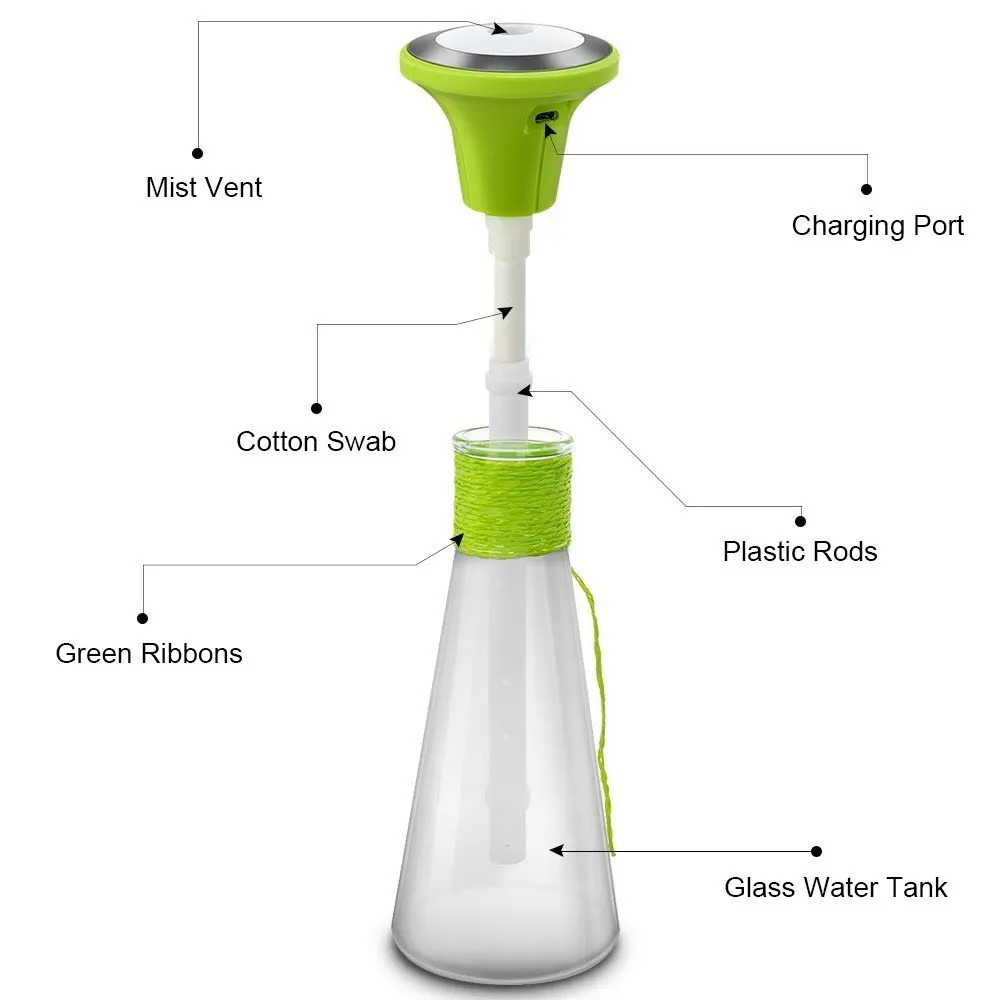 Ультразвуковой мини увлажнитель воздуха для дома и офиса 320 мл светодиодный