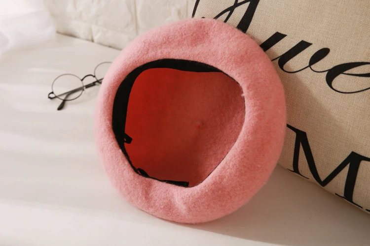 Женские мягкие однотонные шерстяные береты карамельных цветов модные женские