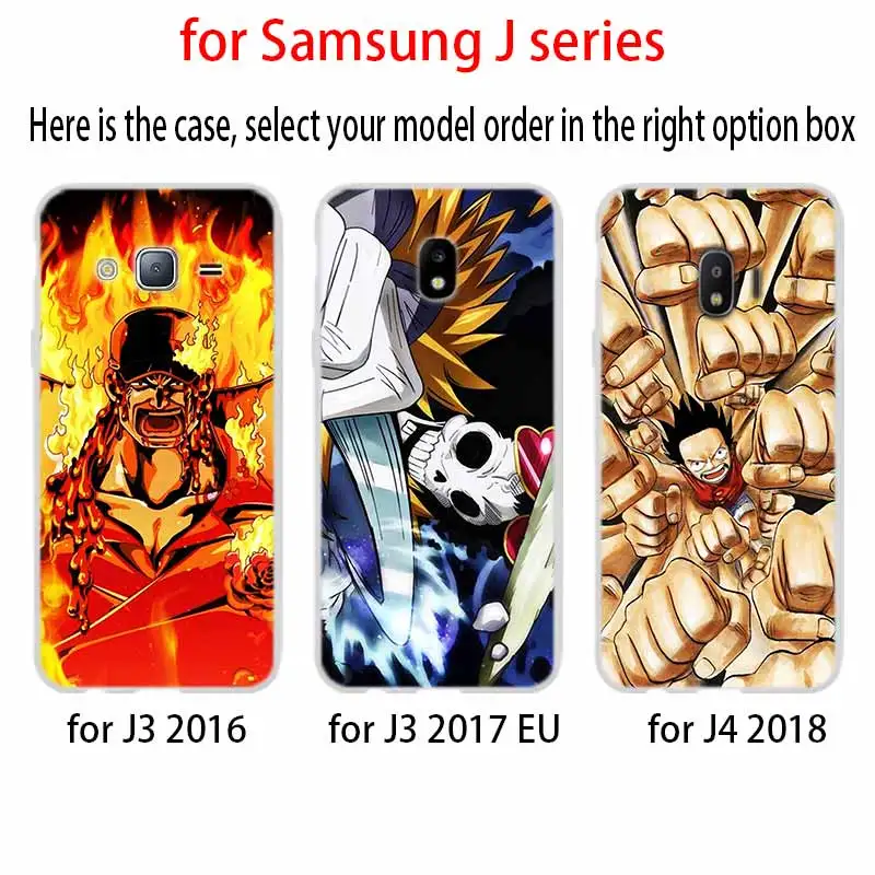 Цельнокроеный чехол для телефона с аниме Луффи Samsung Galaxy j6 J8 J7 J5 J3 J4 Plus 2018 2017 2016 J610