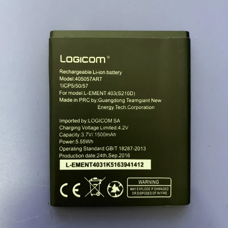 Аккумулятор для Logicom 403 S210D 1500 мАч 405057ART|Аккумуляторы мобильных телефонов| |