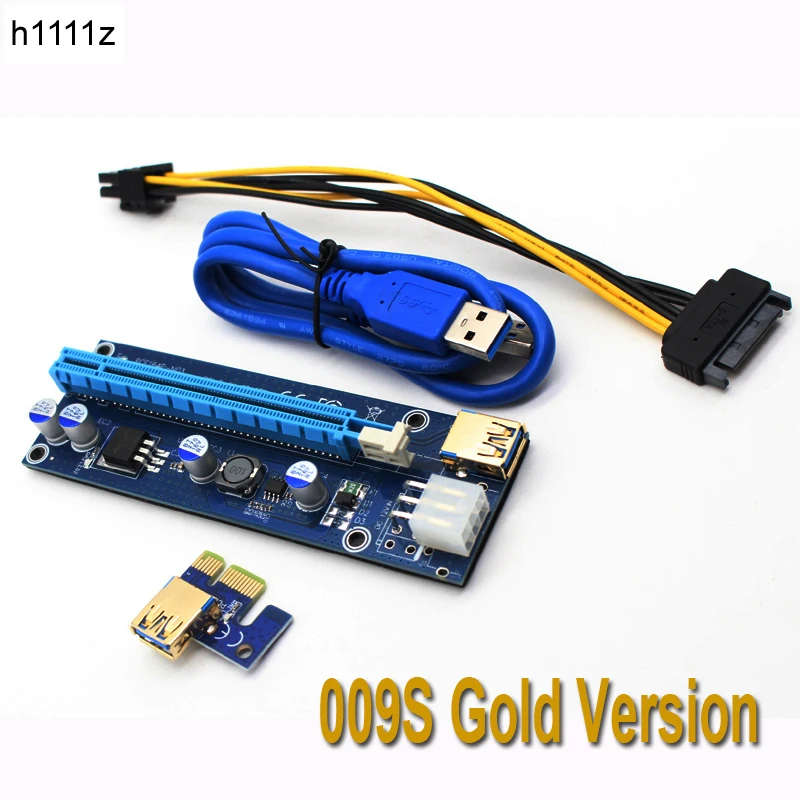 6 шт./лот 009S Risers PCIe PCI-E PCI Express Riser Card 1X 4x 8x 16x USB 3 0 кабель для передачи данных BTC Miner с