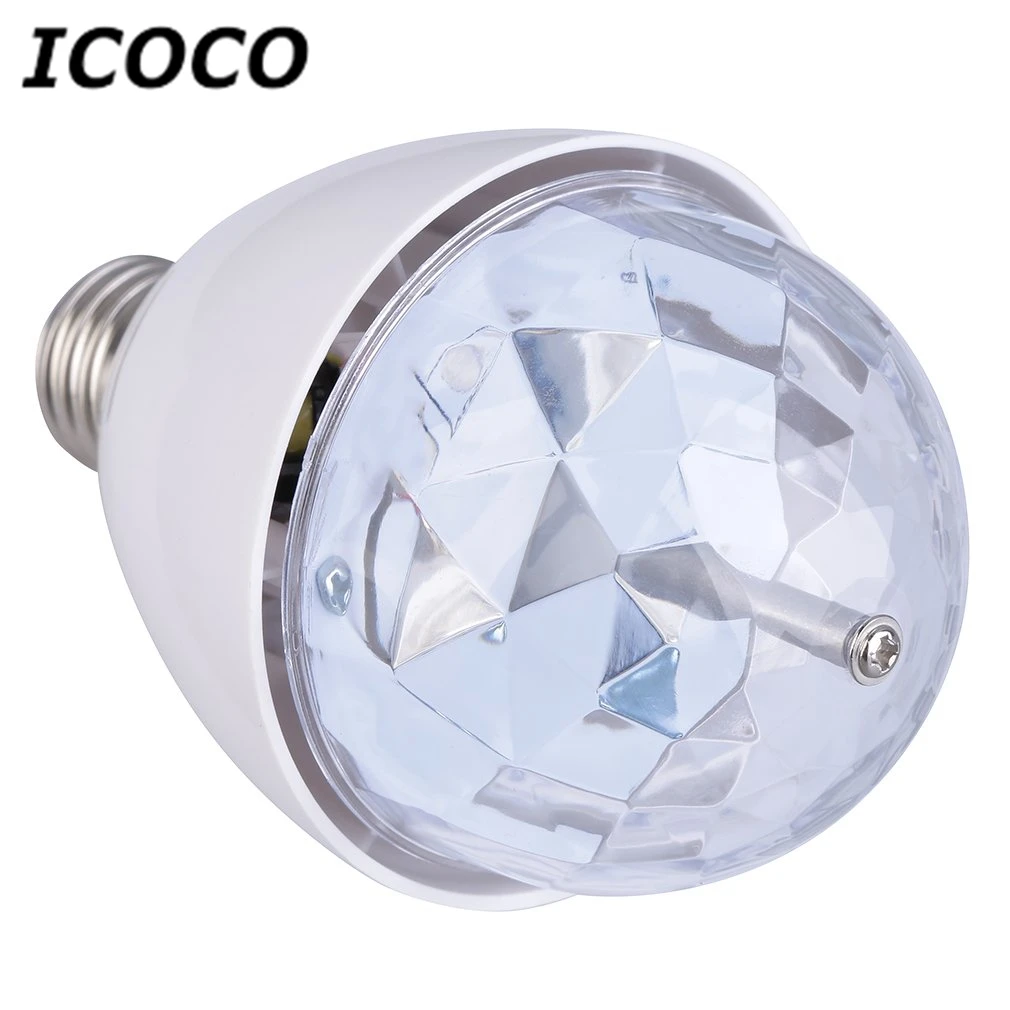 ICOCO E27 3W Multi-color Rotating RGB LED Bulb Stage Light for DJ Night Club Pub Party Disco Home Decor Flash Deal Hot Sale | Освещение