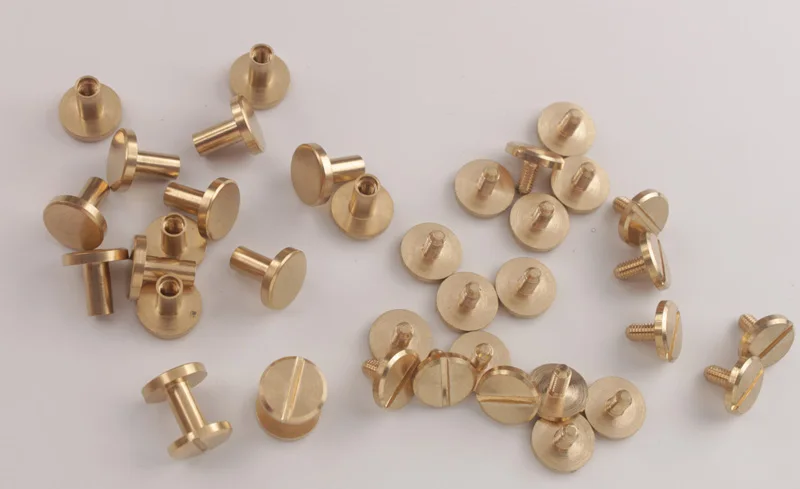 20 комплектов плоских и круглых винтов из твердой латуни с заклепками для изделий