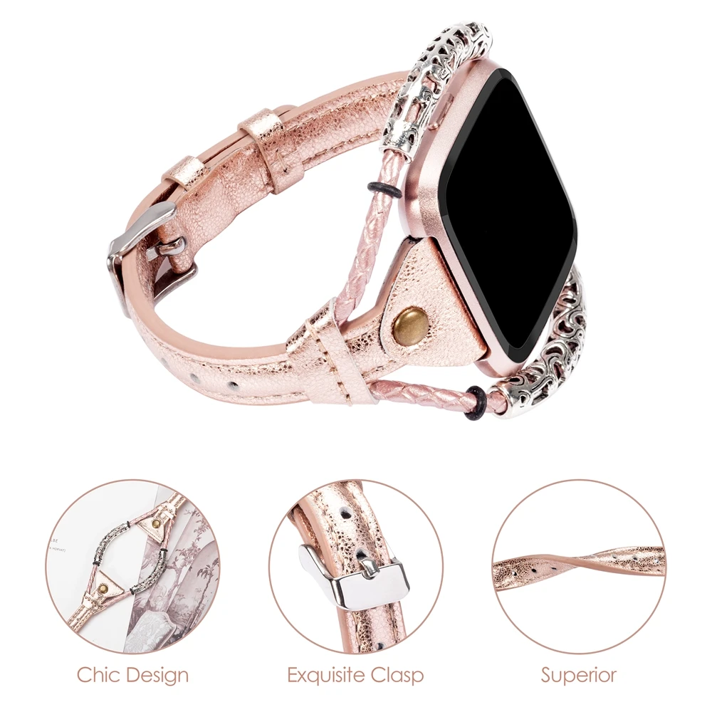 Leather Strap For Fitbit Versa Band Women Slim Genuine Wristbands Replacement for Lite Special Edition Accessories | Наручные часы