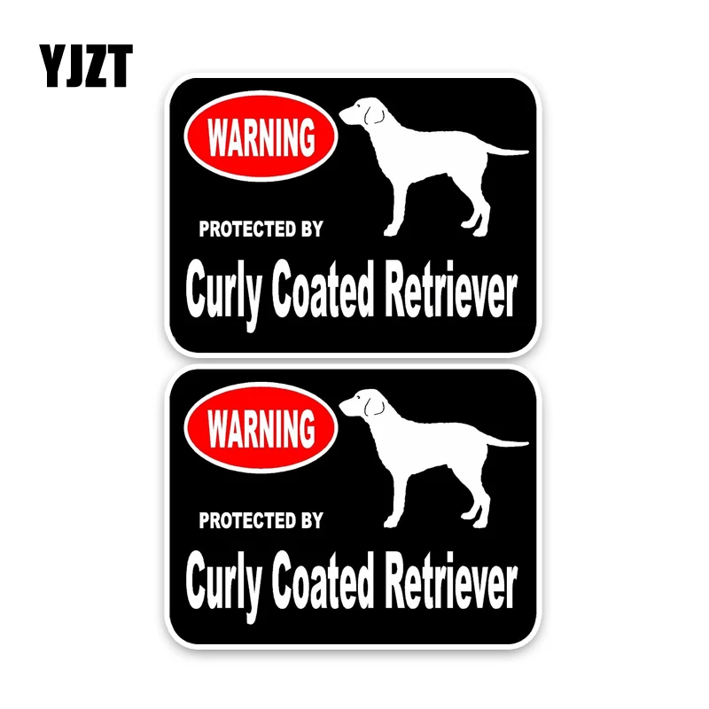 

YJZT 15*11.4CM 2X Curly Coated Retriever Guard Dog Car Decoration Bumper Window Sticker C1-4479