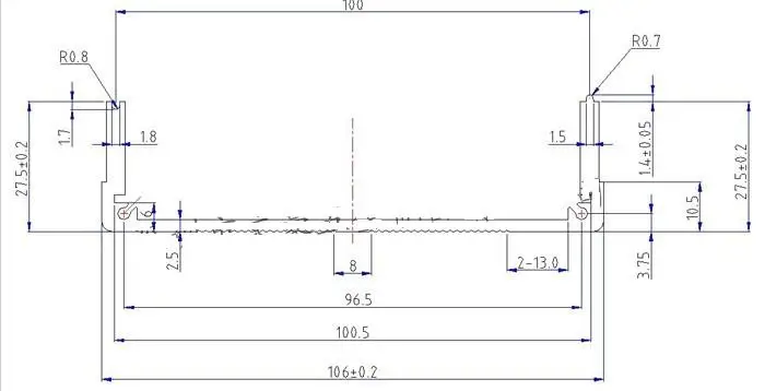 Алюминиевая алюминиевая проекционная коробка 200x105x55 мм (ДхШхВ) оболочка Enclousure для