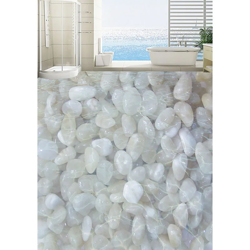 Custom 3D Floor Sticker Wallpaper Painting PVC lifelike Goose soft stones Wall Papers For Bathing Room Top Quality 195 | Дом и сад