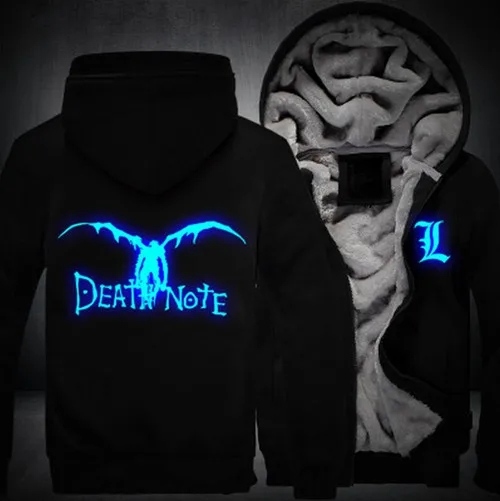 Dropshiping США Размеры Для мужчин женщин Death Note взрослых Сгущает Толстовка Кофты на