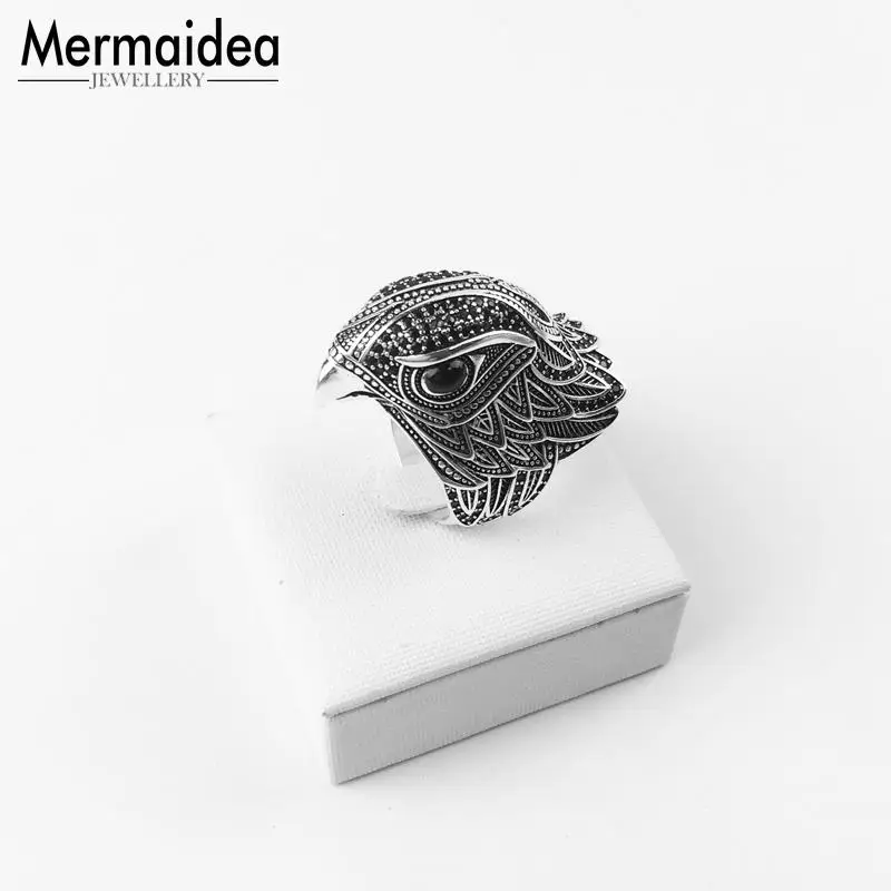 Коктейльное кольцо элегантное посеребренное Falcon подарок для женщин и мужчин