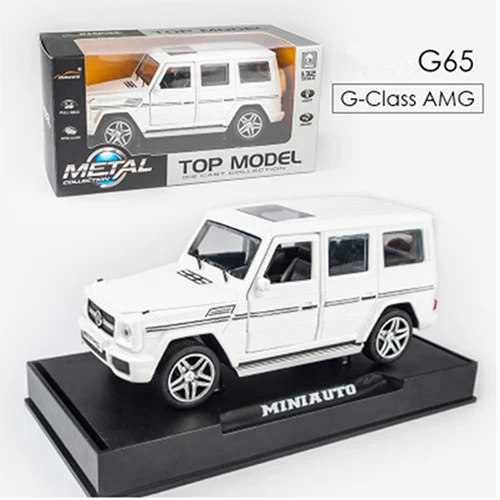 White-with-box KIDAMI 1:32 Сплав MINIAUTO Benz G65 SUV amg литой автомобиль модель мальчик коллекция подарок игрушки для детей siku - Цвет: White-with-box