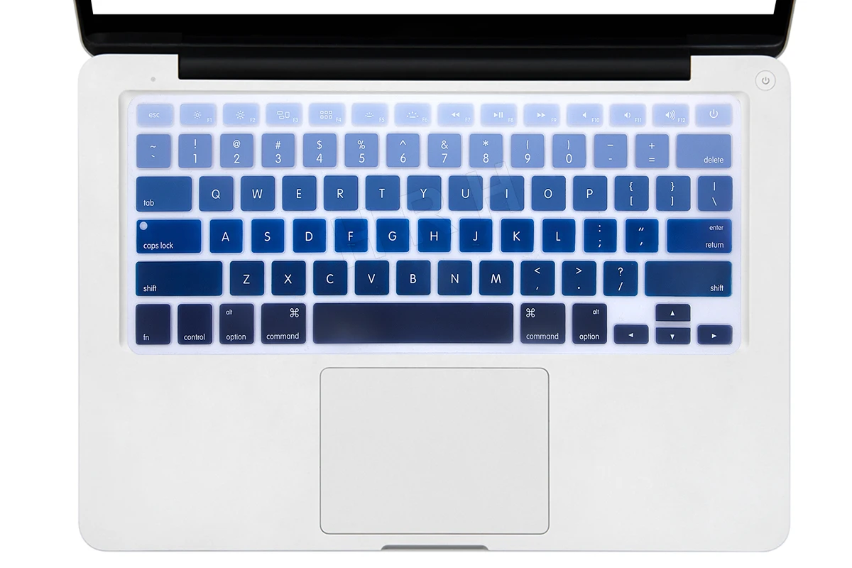 Gradient Blue HRH тонкий пылезащитный чехол силиконовый цветок Радуга английская клавиатура крышка клавиатура протектор кожи для Macbook Pro 13 15 17 Air retina US - Цвет: Gradient Blue