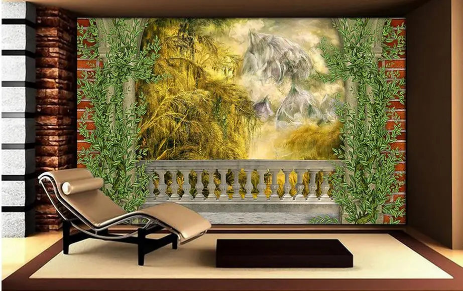 Пользовательские 3d стереоскопический Европейский стиль дождь лес фрески обои