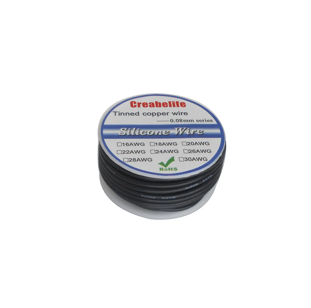 Черный + красный Цвета кремниевой проволокой 16AWG 22AWG 24AWG 26AWG 28AWG 30AWG Жаростойкий