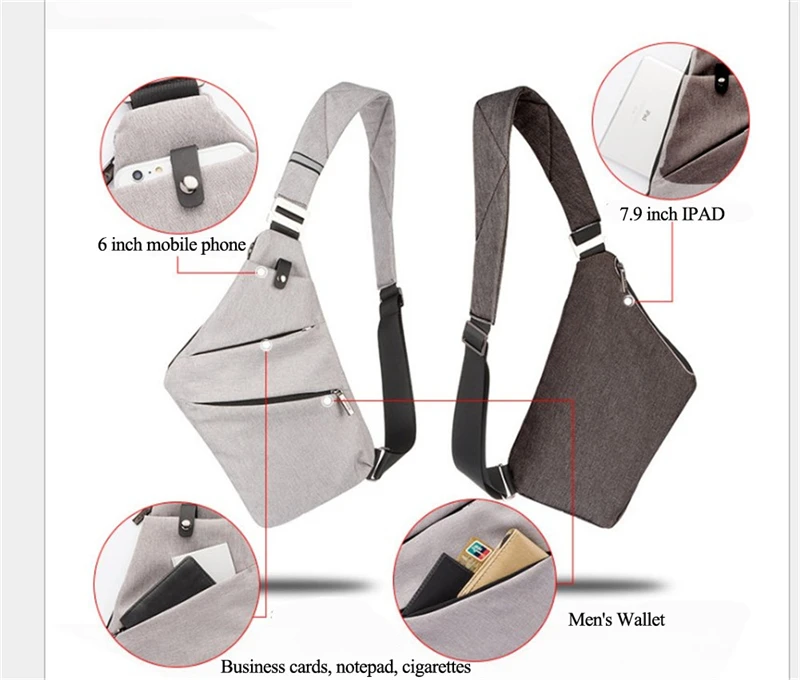 

Men Travel Hiking Sling Bust Bag Cross Body Bag Shoulder Back Sports Chest Pack