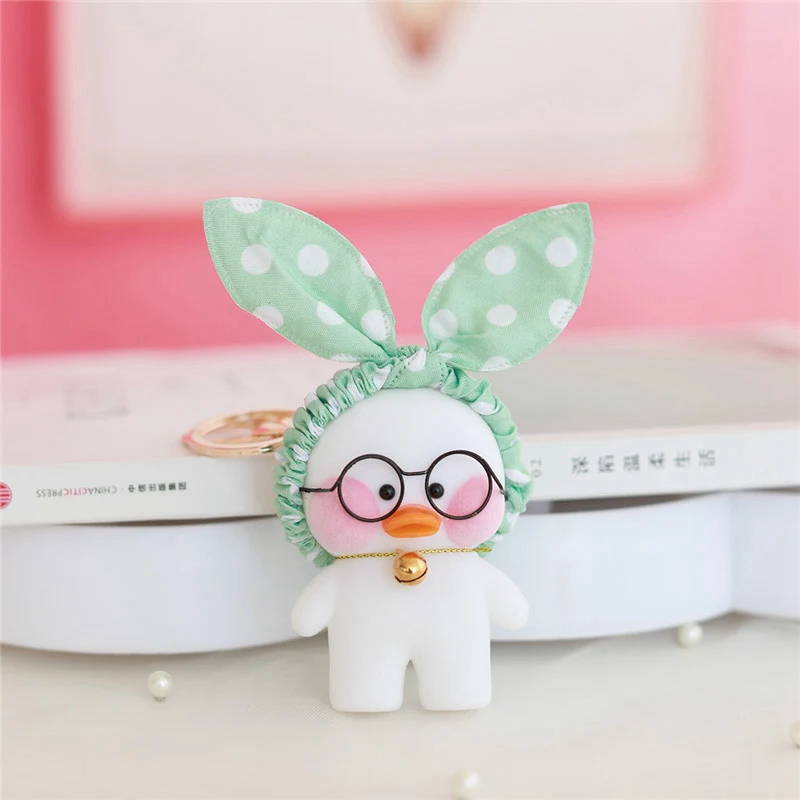 7 1 шт. 8 см Lalafanfan милый брелок игрушка Kawaii кафе мини желтая утка фигурка брелок сумки украшения игрушки для детей - Цвет: 7