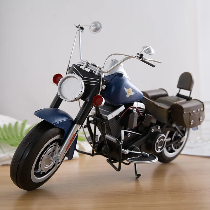 

Retro Motorcycle Model Iron Handicraft Motor Model Shop Window Cafe Bar Decoration Motorbike Crafts Home Decor Photography Props