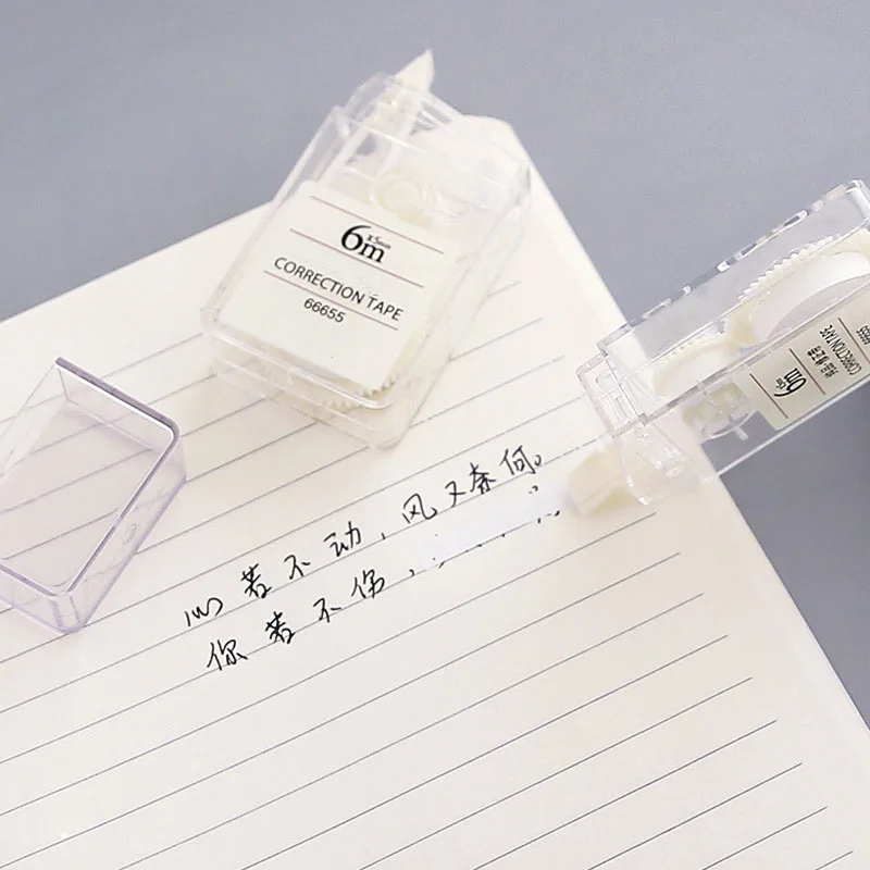 1pc Transparent Correction Tape Material Escolar Students School Corrector Tools Kawaii Stationery Kids Gifts Office