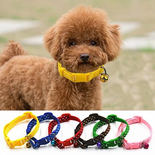 Регулируемый узор в горошек нейлоновый ошейник собачий щенок кошка ремни