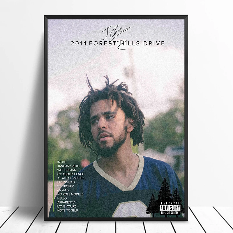 Коул 2014 Forest Hills Drive рэп альбом поп музыки крышка плакат музыкальной звезды печать