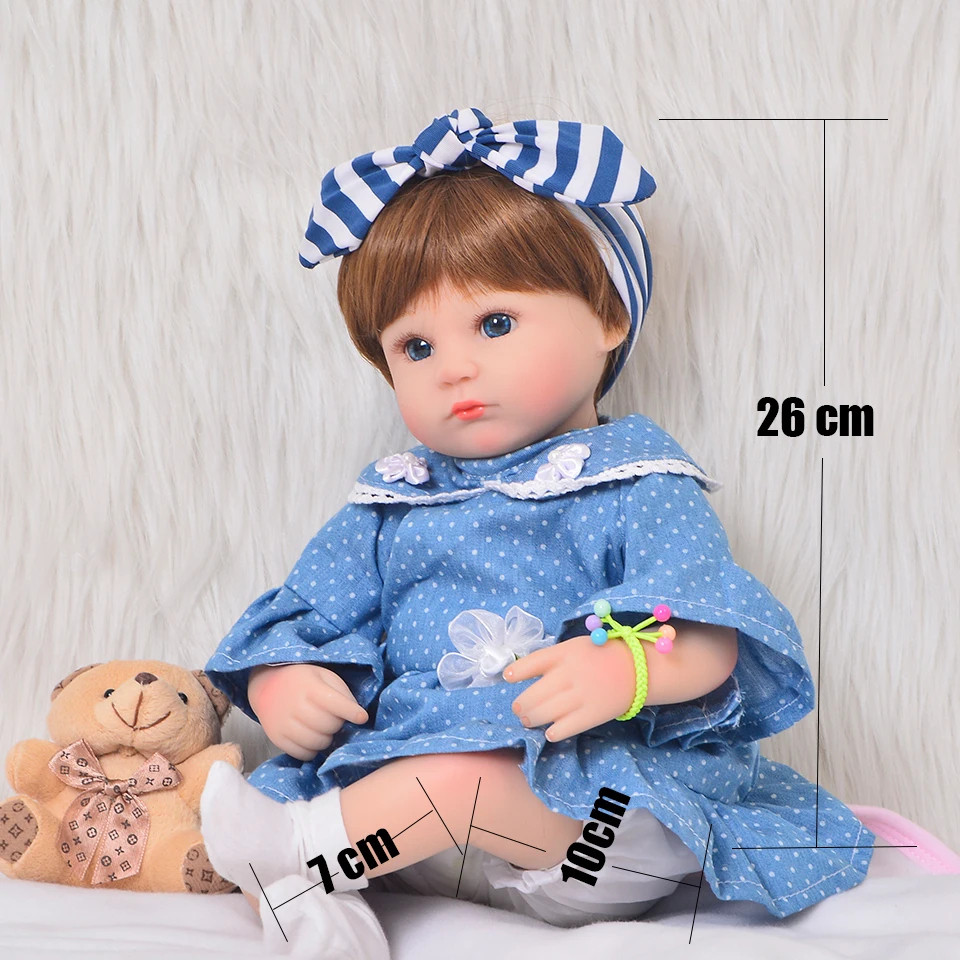 Милые куклы Reborn Baby, 17 дюймов, мягкие силиконовые виниловые игрушки для девочек, реалистичные куклы для новорожденных, 43 см, тканевый корпус, рождественские подарки