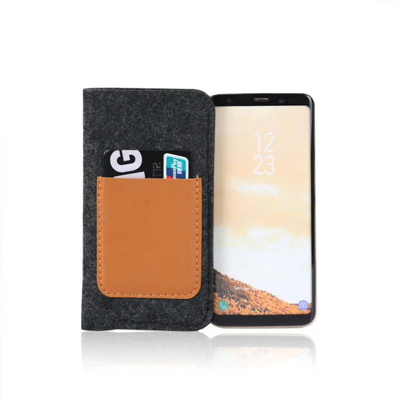 Сумку для iPhone X 6 7 8 плюс 5,5 дюйма Чехол для samsung S9 s6 s7 S8 плюс мобильный телефон Сумки Случаи корпуса Войлок шерсть Валле