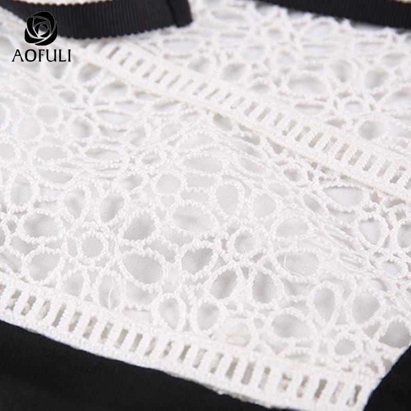 Размеры S/M черно белое платье с расклешенными рукавами модное короткое бантом и