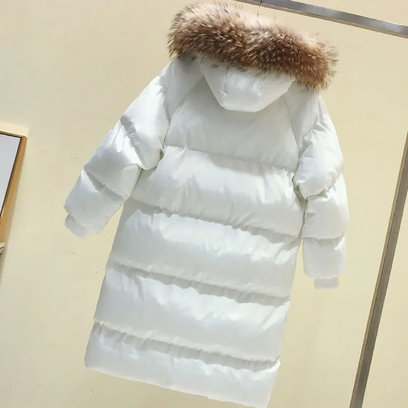 Женское пуховое хлопковое пальто большого размера зимняя длинная куртка с капюшоном однотонная утепленная Повседневная теплая верхняя одежда парки B145