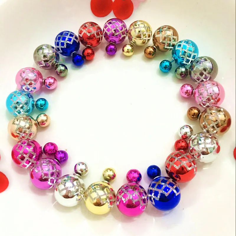 Новое поступление Симпатичные Двухсторонние серьги гвоздики женские модные