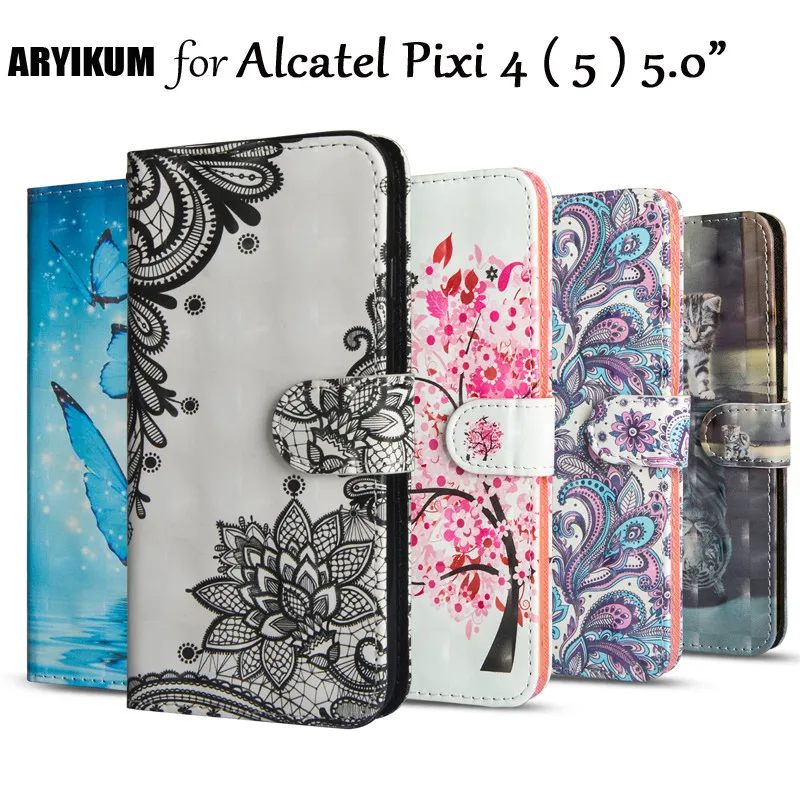 Для Alcatel Pixi 4 (5) 5010D 3G версия 5 0 &quot5010 5010X OT-5010D Флип кожаный чехол-бумажник для 4G чехол