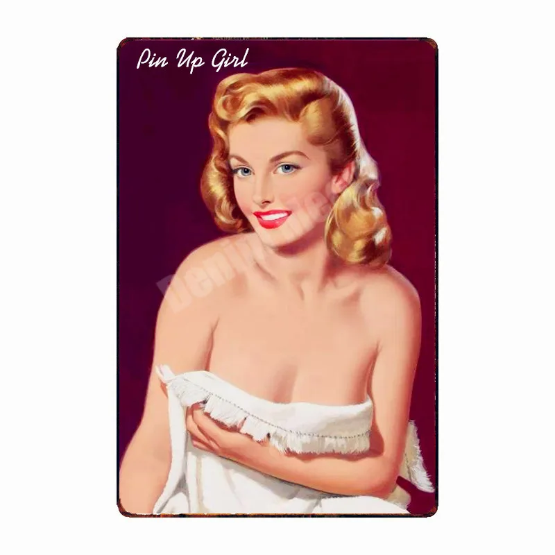 Pin Up Girl металлические жестяные знаки сексуальная леди винтажный постер милая