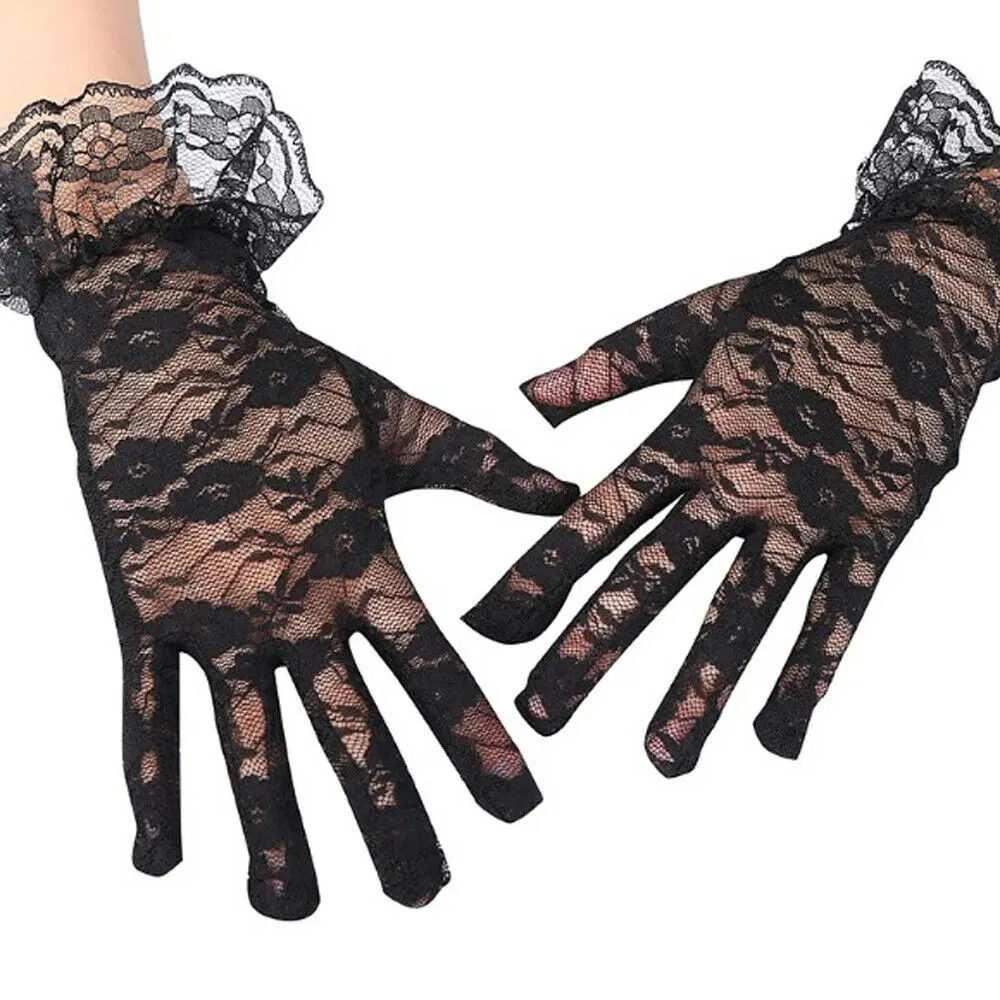 Женские кружевные перчатки Винтажные эластичные летние однотонные для защиты от