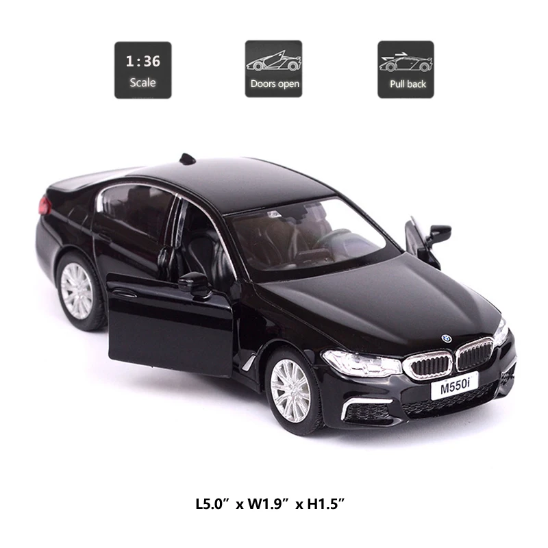 HOMMAT Simulation 1:36 M550i Sedan Car Model Alloy Diecast Toy Vehicle Model Car Collection Gift Toys For Children Pull Back