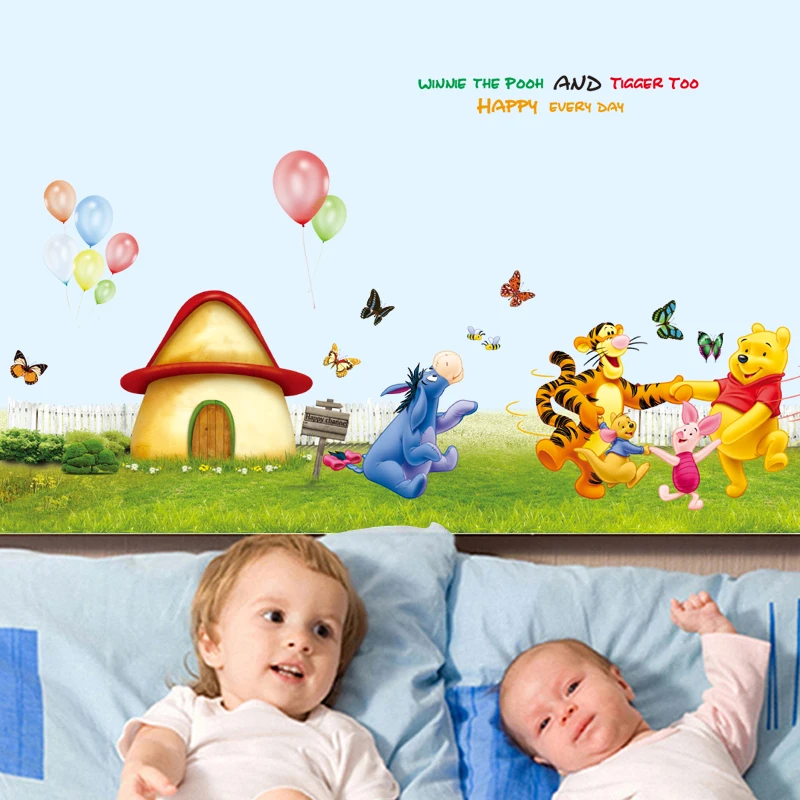 Милые съемные настенные наклейки с Винни пухом для детской комнаты домашний