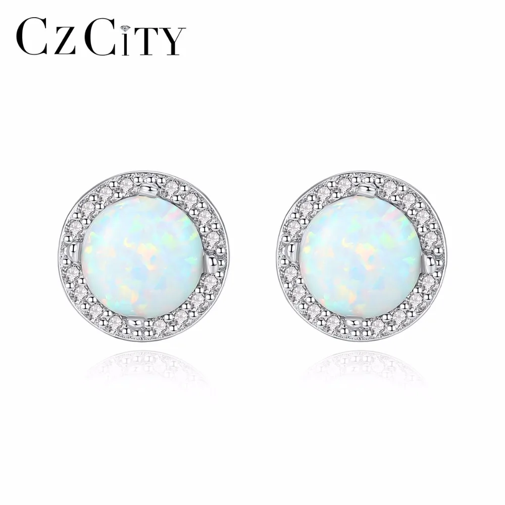 CZCITY 925 стерлингового серебра деликатный серьги со шпилькой для Для Женщин Ярко