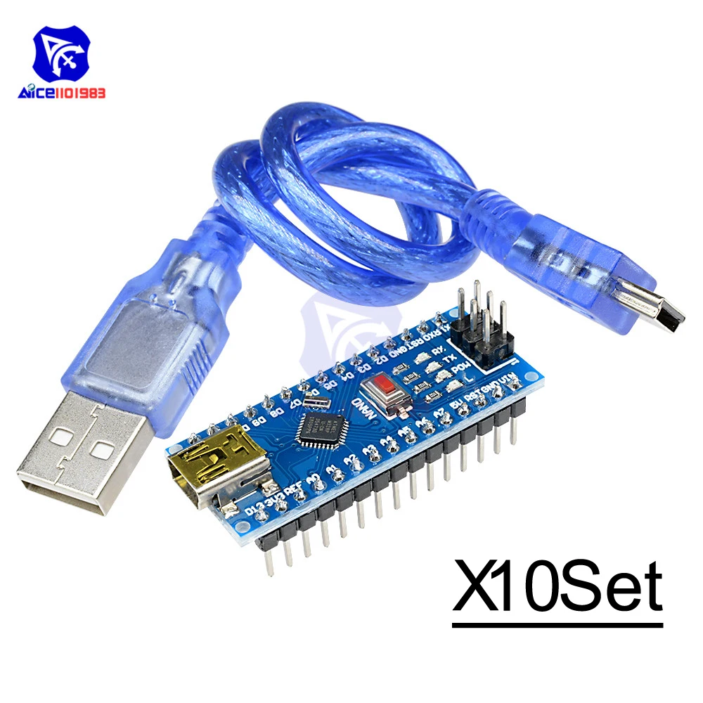 

10 шт./лот Nano 3,0 V3.0 драйвер ATmega328 ATmega328P Atmega328P-AU 5 в 16 м плата микроконтроллера CH340 для USB-кабеля Arduino