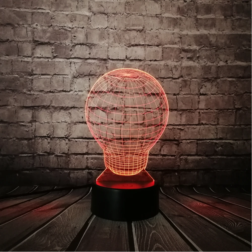 Креативный большой светильник в форме лампы 3D USB светодиодный RGB лампа Иллюзия