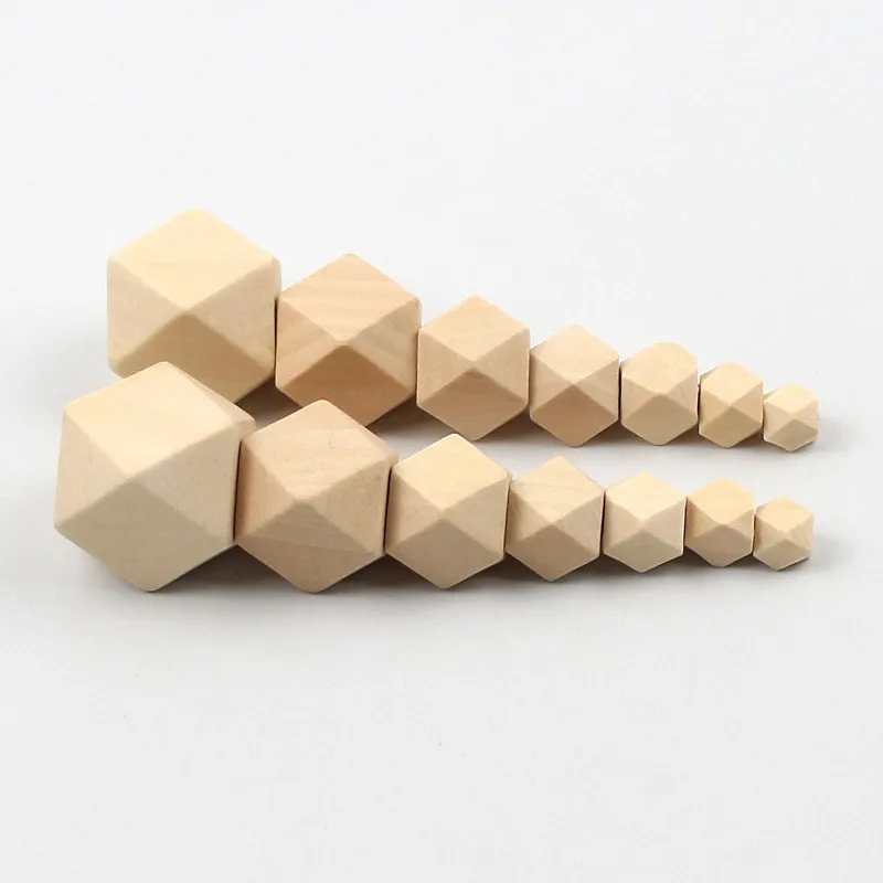 _ Геометрические деревянные бусины россыпью для ювелирных изделий разделители