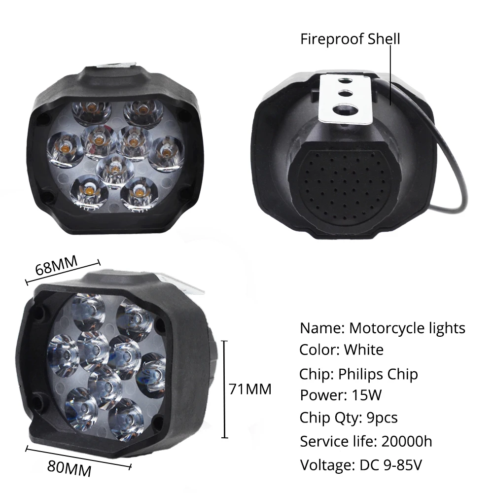 6Led 9Led 18Led 10W 25W авто лампа мотоцикла светодиодный светильник туман пятно белый головной светильник рабочий светильник AC/DC 12V 24V внешний светильник Инж