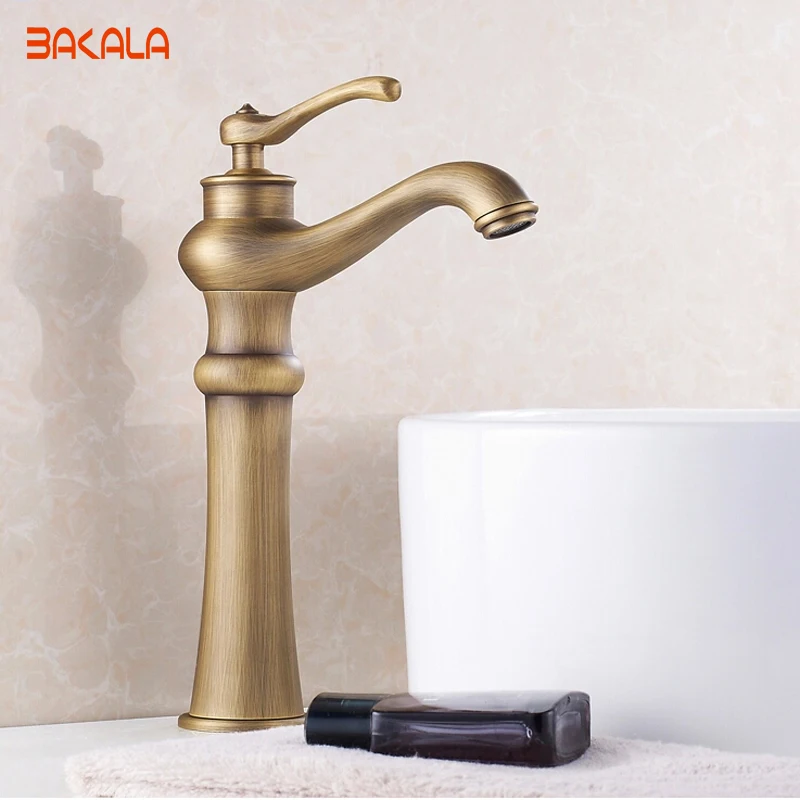 

Фитинг, роскошный декоративный смеситель для раковины в ванную комнату, античный смеситель с латунным корпусом и бронзовой матовой поверхн...